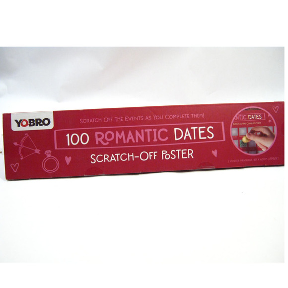 100 Dates Scratch Off Poster Date Night Romantic Birthday Gift Valentines Day - Picture 2 of 8